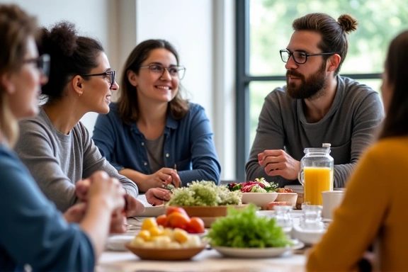 Gruppo di persone che imparano sulla nutrizione